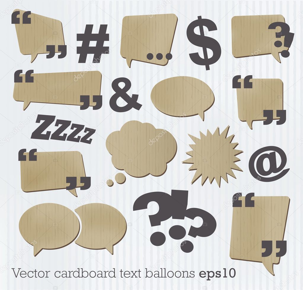 Cardboard text balloons