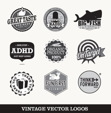 Eski retro logo vektör