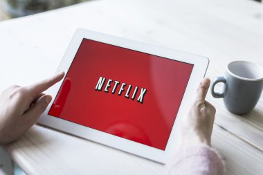 Netflix on tablet pc clipart