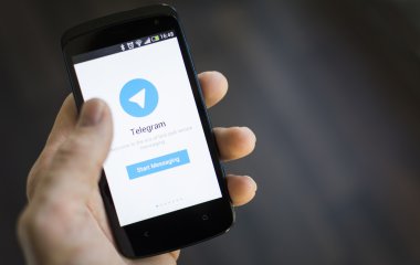 Telegram mobile application clipart