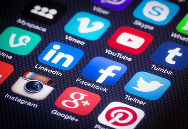 Ikony sociálních médií — Stock fotografie