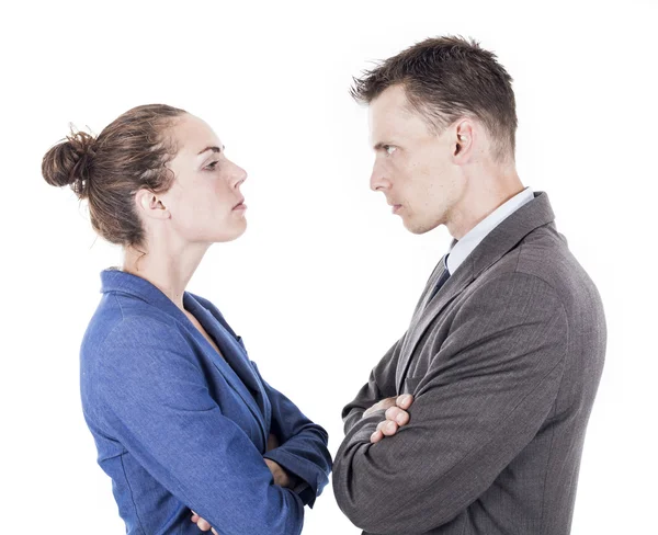 Конкуренция между мужчиной и женщиной — стоковое изображение Конкуренция между мужчиной и женщиной — стоковое фото