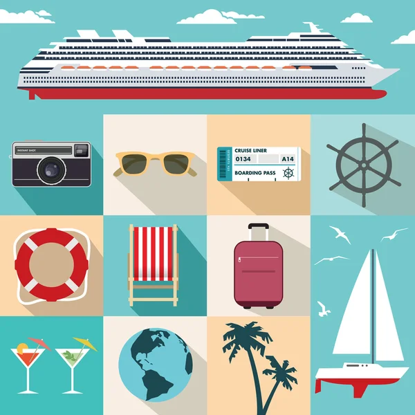 Crucero vacaciones — Vector de stock