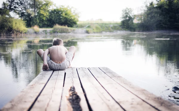 Bou jugando en el lago — Foto de Stock