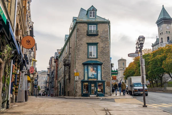 Quebec Canada Oktober 2021 Oude Binnenstad Van Quebec Herfst Restaurant — Stockfoto