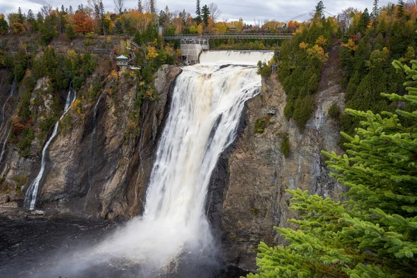 Montmorency Falls Der Herbstsaison Quebec Kanada — Stockfoto