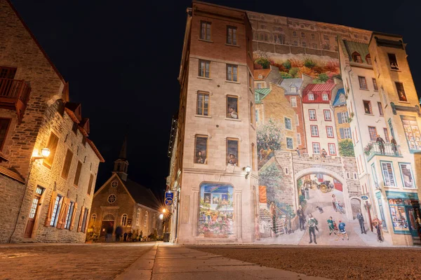 Québec Canada Octobre 2021 Fresco Wall Art Dans Vieille Ville — Photo