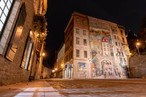 Quebec Canada Ottobre 2021 Affresco Wall Art Nella Città Vecchia — Foto Stock