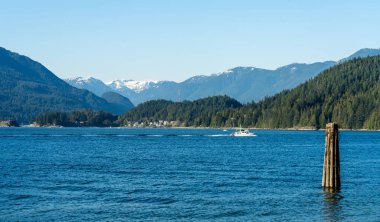 Burrard körfezi. Barnet Deniz Parkı. Burnaby, British Columbia, Kanada.