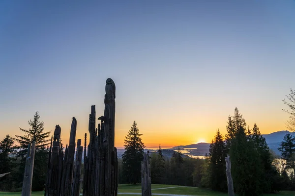 Parque Kushiro Hora Puesta Del Sol Burnaby Canadá —  Fotos de Stock