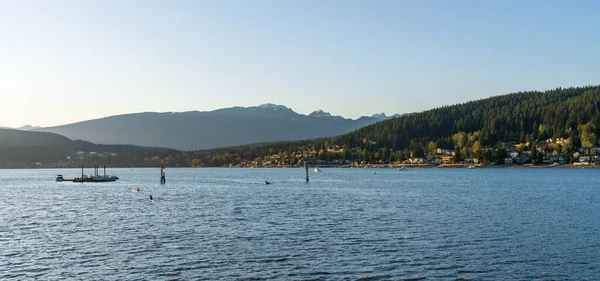 Zátoka Burrard Během Západu Slunce Rocky Point Park Port Moody — Stock fotografie