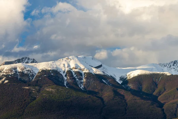 白雪盖住了罗什山庄 加斯帕国家公园 加拿大落基山脉 艾伯塔 加拿大 这座山峰也被称为 老人面山 — 图库照片