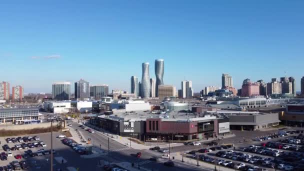 Mississauga Ontario Canada December 2021 Aerial View City Mississauga Centre — Stock Video