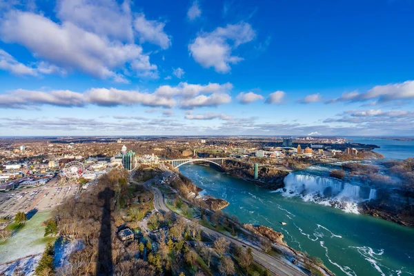 Niagara Falls City Ontario Canada December 2021 Overlooking Niagara River — Foto de Stock