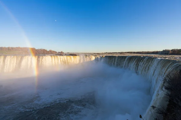 Horseshoe Falls Sunny Day Rainbow Niagara Falls Ontario Canada — Foto de Stock