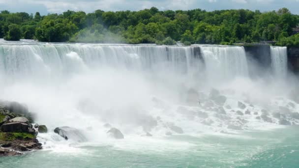 Niagara Falls Cruises Boat Tours American Falls Horseshoe Falls Ontario — Stock video