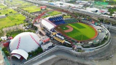 Taichung City, Taiwan - Aug 11, 2022 : Taichung Intercontinental Baseball Stadium. A baseball Stadium in Beitun District right next to the Provincial Highway 74.