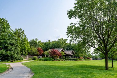 Kariya Park in summer. A Japanese garden located in downtown Mississauga.