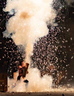 Tezutsu Hanabi ( hand-held Fireworks Festival ) in Shizuoka Festival, Shizuoka, Japan.