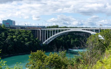 Niagara River Rainbow Bridge. The international border between Canada and the United States.