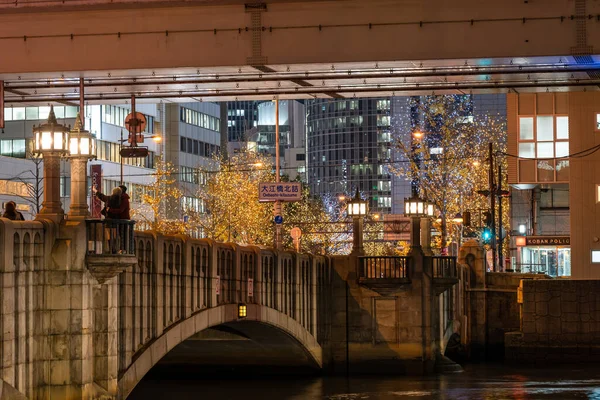 Osaka Japonia Grudnia 2019 Festiwal Światła Osace Oświetlenie Zimowe Oświetlenie — Zdjęcie stockowe