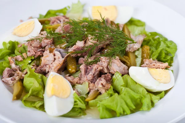 Insalata con merluzzo bianco — Foto Stock