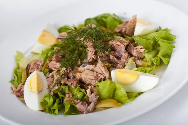 Insalata con merluzzo bianco — Foto Stock