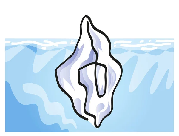 Desenho Linha Iceberg Flutuando Mar Desenho Linha Contínua Aparência Aquecimento — Fotografia de Stock