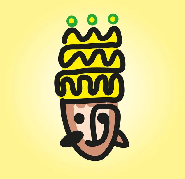 Desenhos Animados Ilustração Estilo King Line Desenho Ilustração Rei Com Fotos De Bancos De Imagens