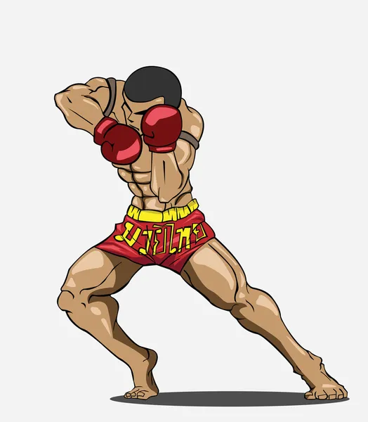 Muay thai. kampsport — Stock vektor