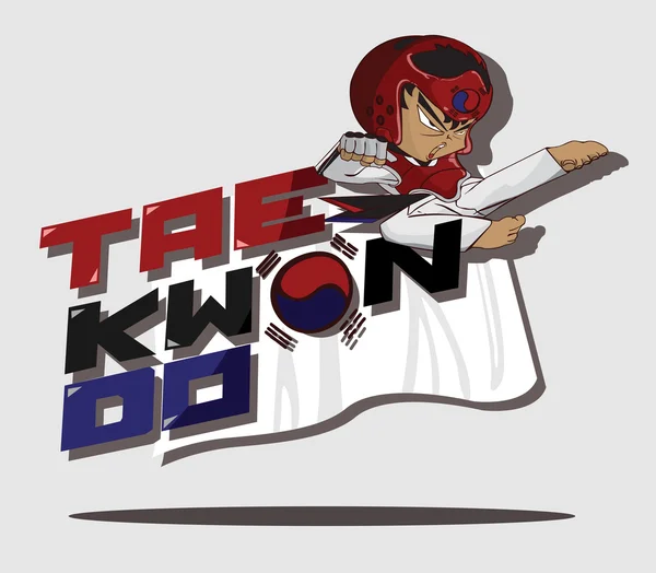 Arte marcial Taekwondo — Vector de stock