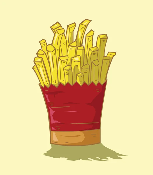 French fries vector yellow background — Stock Vector