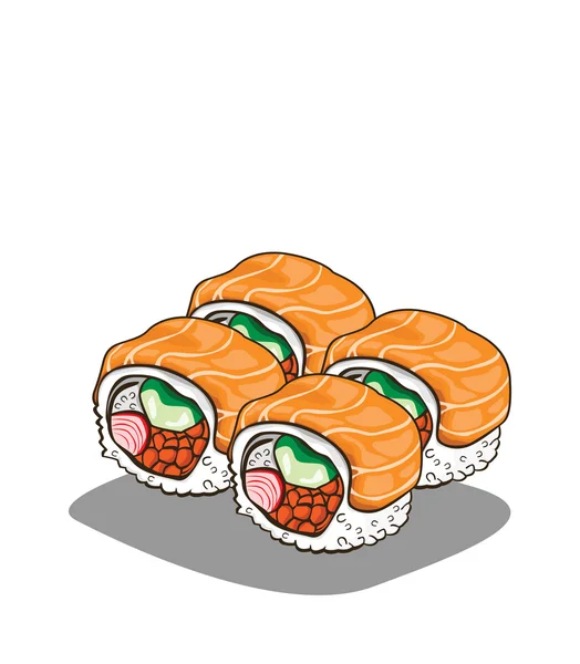 Crea vettore sushi e illustrazione — Vettoriale Stock