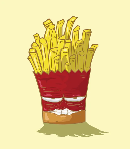 French fries vector yellow background — Stock Vector