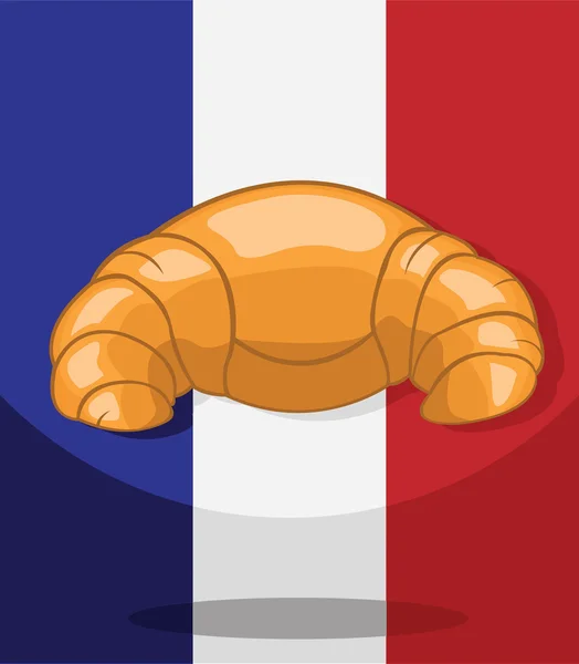 Panadería Croissant. Fondo de la bandera francesa — Archivo Imágenes Vectoriales