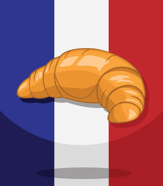 Croissant Bakery. Sfondo della bandiera francese — Vettoriale Stock