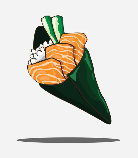 Saumon Temaki sushi — Image vectorielle