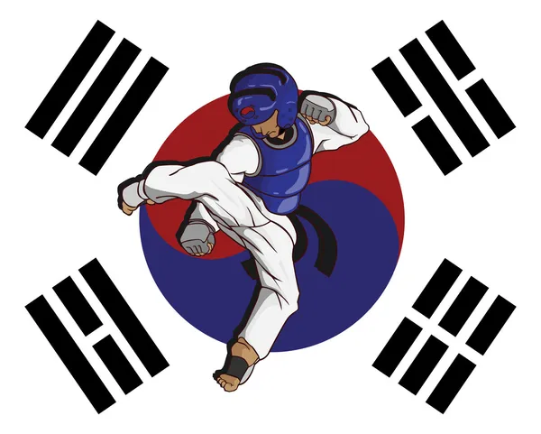 Taekwondo harcművészet — Stock Vector