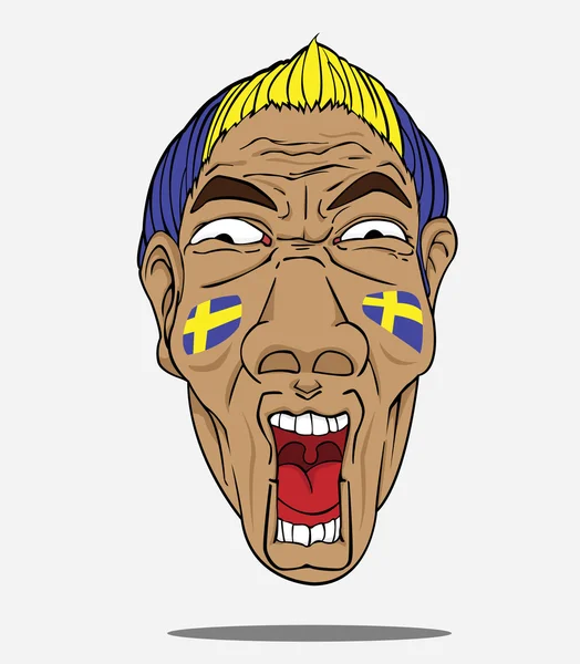 İsveç futbol fan — Stok Vektör