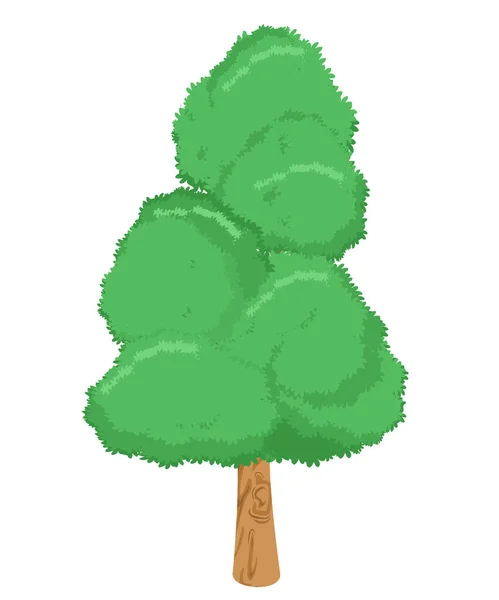 Árbol Grande Con Hojas Verdes Fondo Blanco Vector Ilustración — Vector de stock