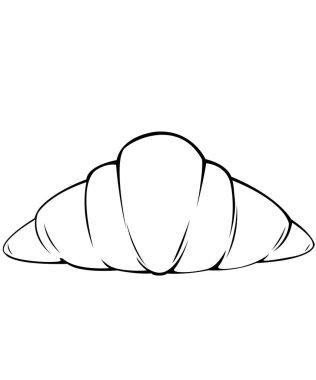 Beyaz arkaplan ve izolasyon üzerine el çizimi Corissant fırın vektörü