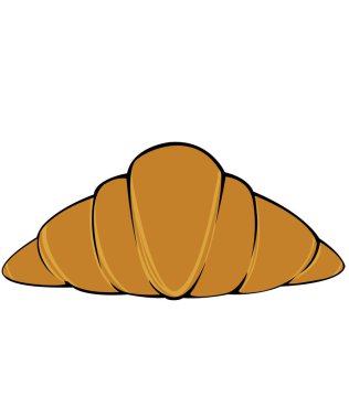 Beyaz arkaplan ve izolasyon üzerine el çizimi Corissant fırın vektörü