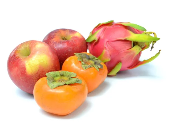 Τροπικά φρούτα σε λευκό φόντο — Φωτογραφία Αρχείου