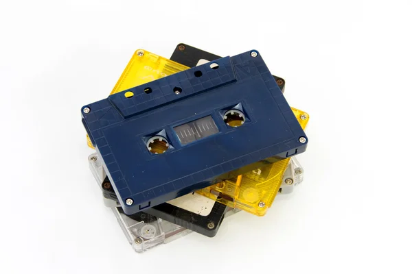 Group of Old cassette tapes on white background — Stock Photo, Image