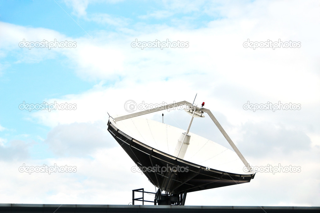 Satellite dishes on TV station