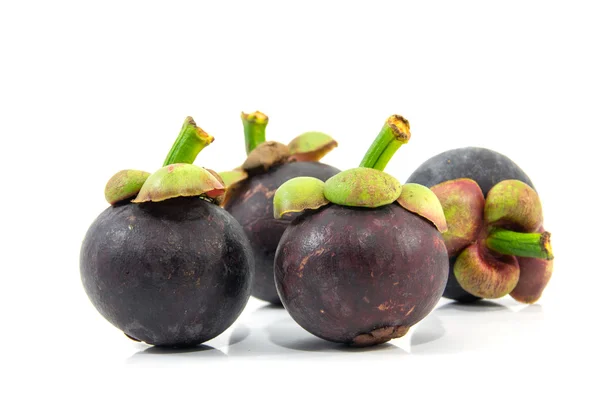 Tropical mangosteen fruit on white background — Stock Photo, Image