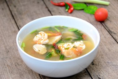 Tom yum goong çorba, karides, favori Tayland gıda