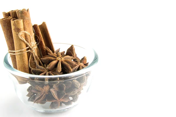 Cinnamon sticks and anise stars — Stock Photo, Image