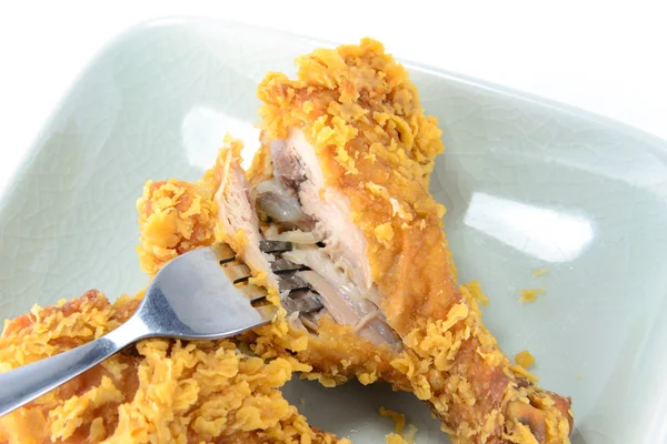 Gebratenes Huhn auf Teller — Stockfoto