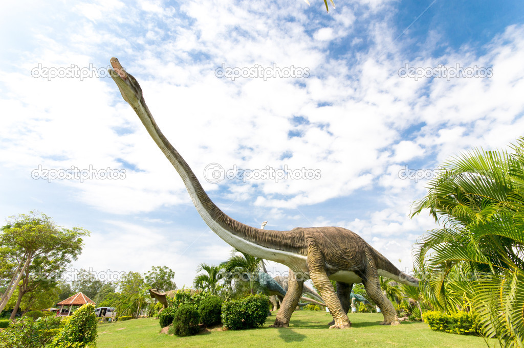 public parks of statues and dinosaur